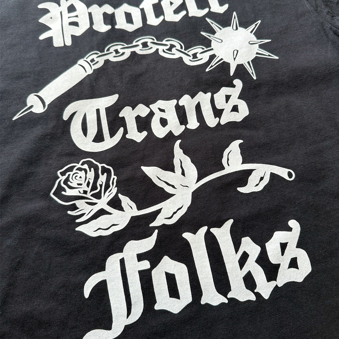 Transfigure Print Co. - Wholesale Screen Printed T-Shirt - Unisex - Protect Trans Folks Shirt (Flail)1