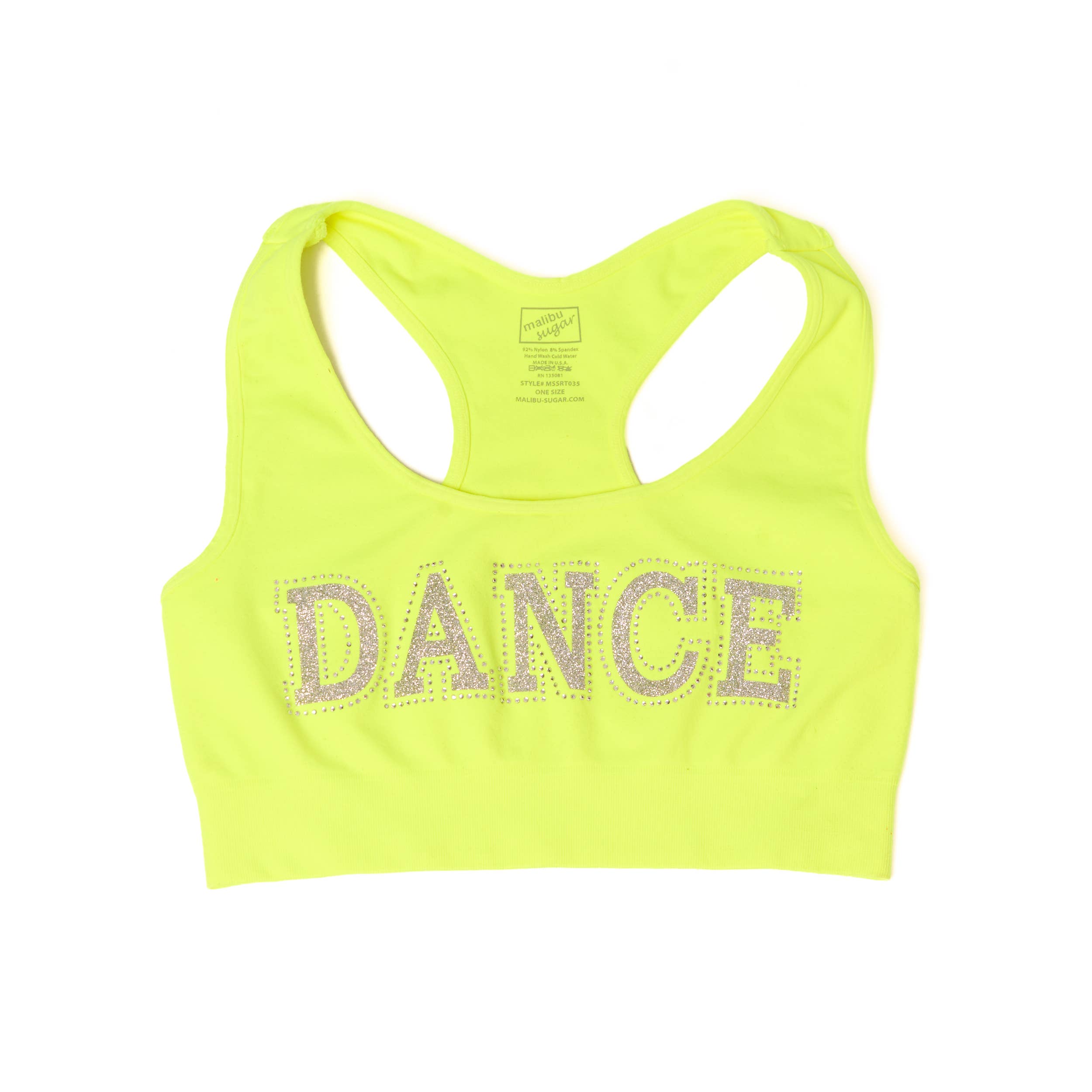 Malibu Sugar - Wholesale Sports Bra - Kids - Sports Bra With Dance Embellishment Girls One Size7