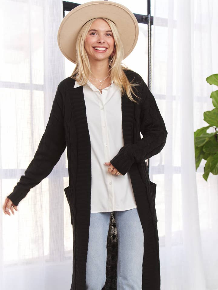 LESW3774 - CARDIGAN DOUILLET EN TRICOT TORSADÉ pour la vente par Madelyn