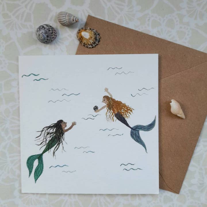 Mermaids Greetings card for wholesale by LYDIAMAE