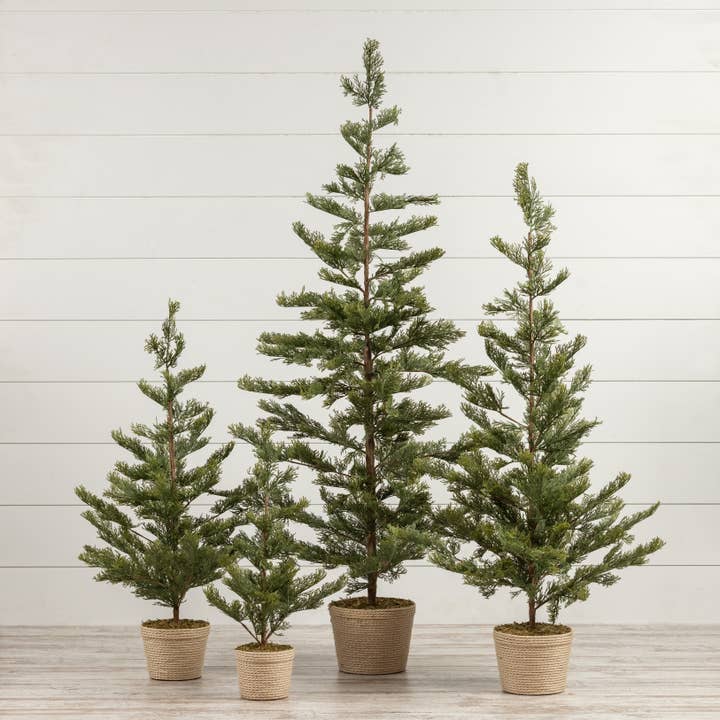 Ragon House – Großhandel Kunstpflanzen – 47,25" KIEFER MIT GEFLOCHTENEM TOPF1