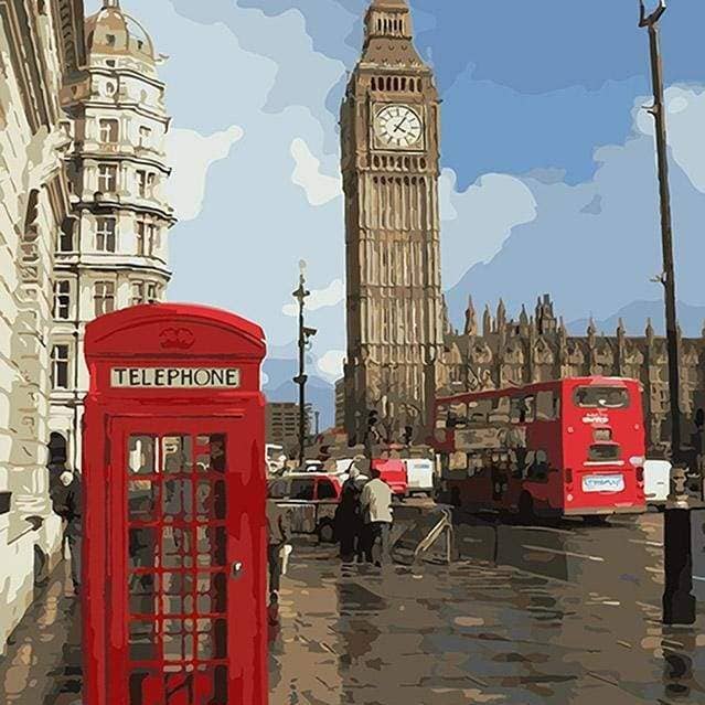 Red telephone box in London for wholesale by Paint with Number