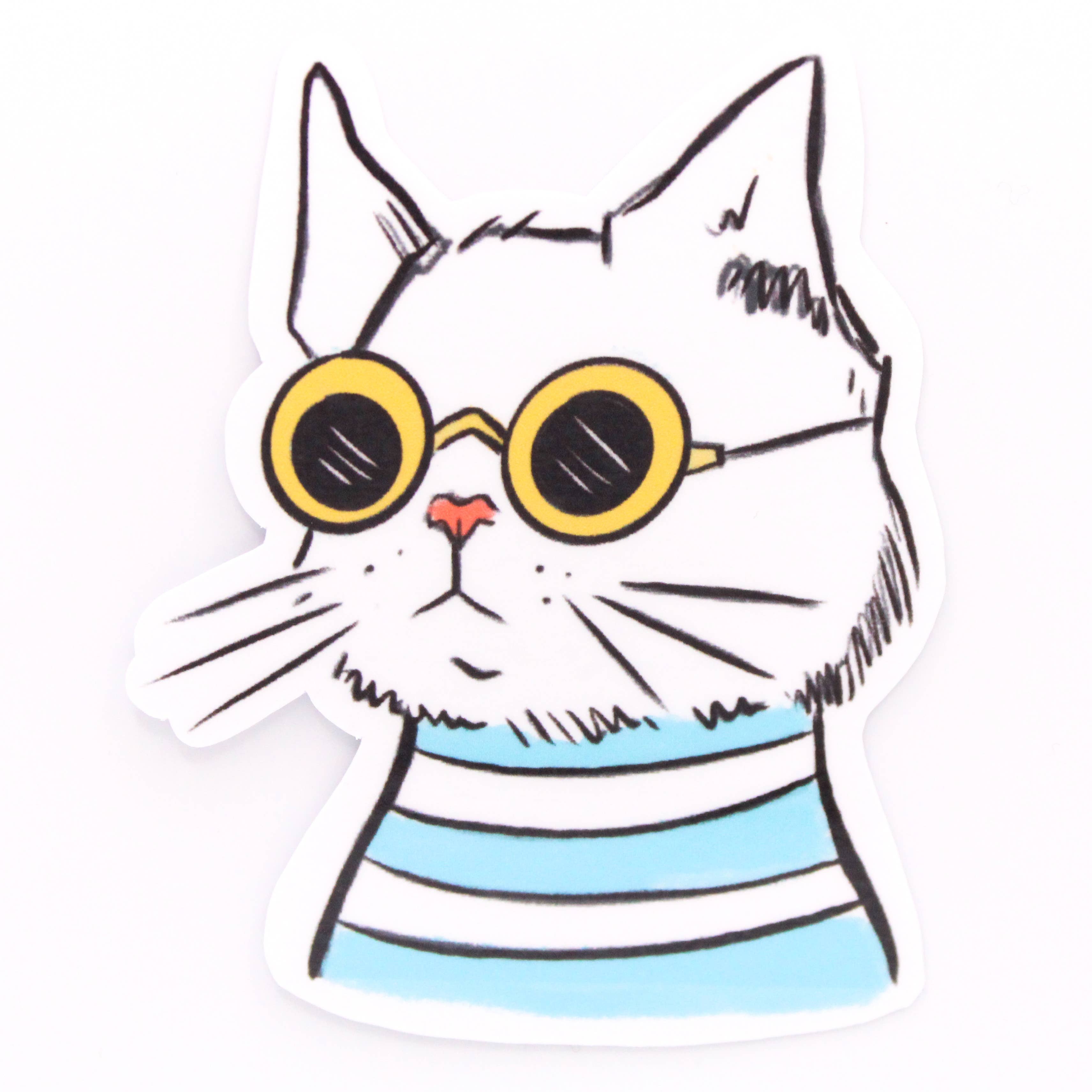 Amy Hartelust Art and Illustration - Wholesale Sticker - Cool Cat Vinyl Sticker