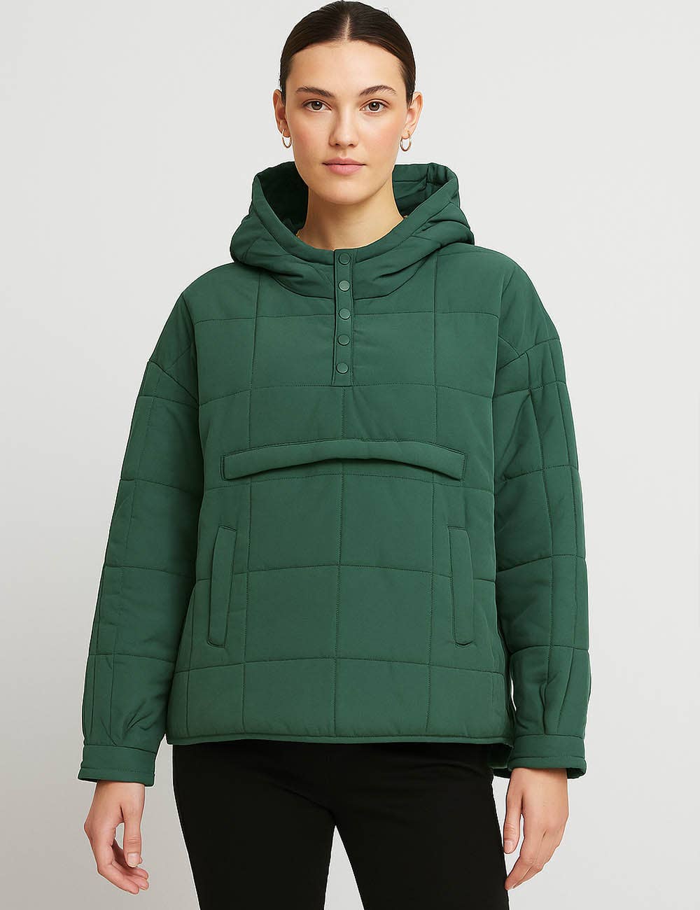 Sweetkama – wholesale Puffer jacket – Women’s – Ladies Button Pullover Hooded Padded Puff Jacket SKT47557