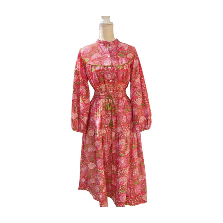 Maggie 2 Piece Skirt/Blouse Set (Pink/Green) for wholesale by Pastel Poppy