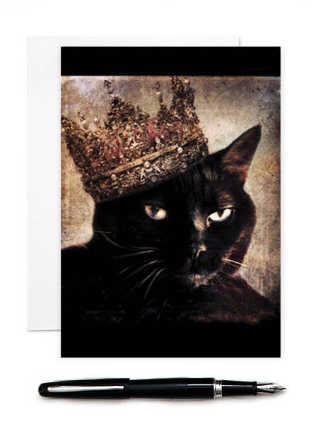Queen Cora - Cat Greeting Card for wholesale by The Lonely Pixel