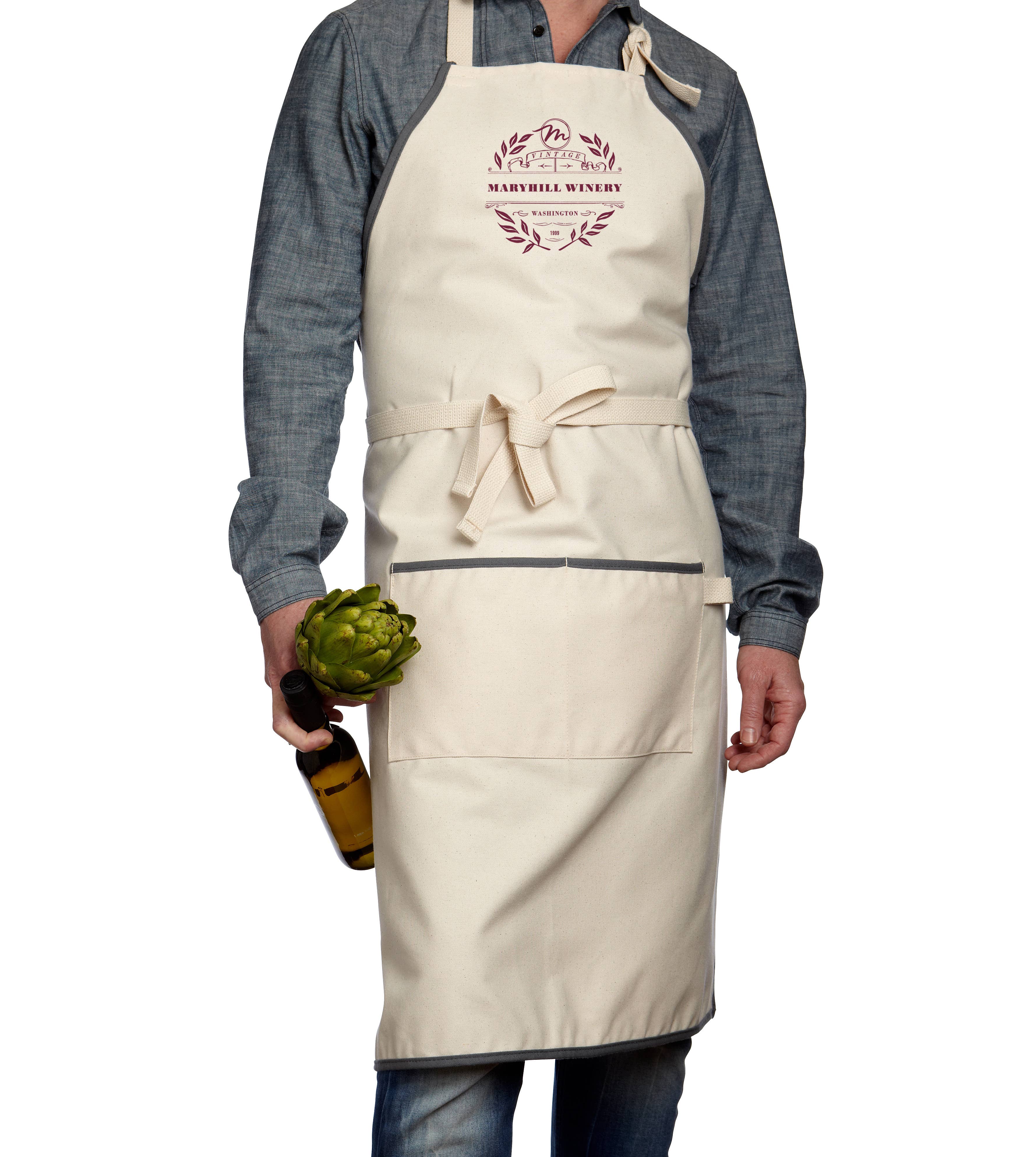 Mercantile 12 - Wholesale Apron - Custom VINTAGE COLLECTION Natural Apron with Charcoal Trim6