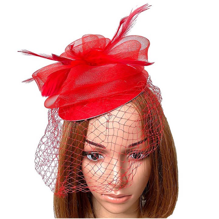 Diacly - Wholesale Fascinator Hat - Women's - Flower Mesh Veil Flapper Fascinator s164