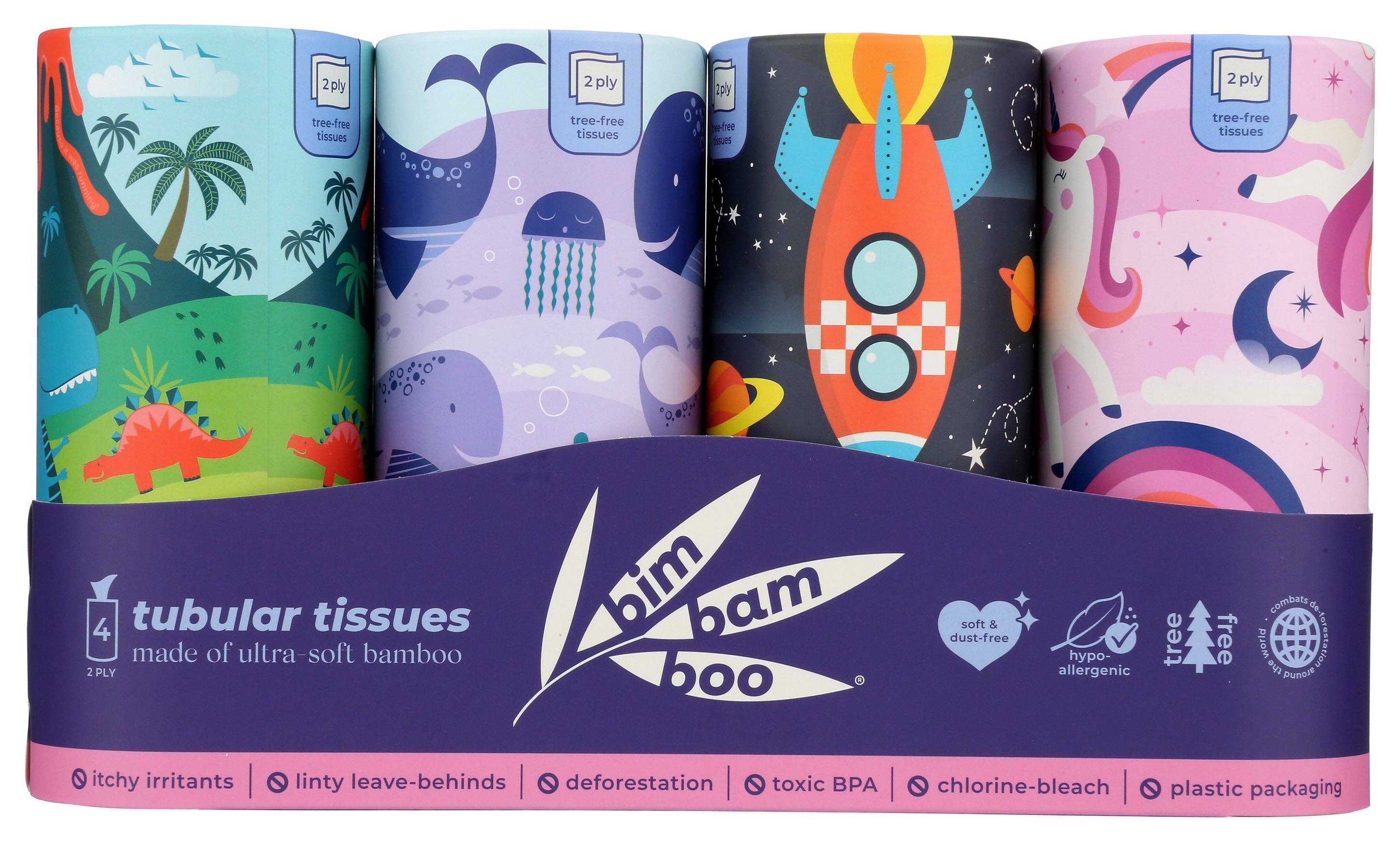 Everyday Supply Co - Wholesale Paper Towels - BIM BAM BOO TISSUES FACIAL TUBE 4PK - Case of 120