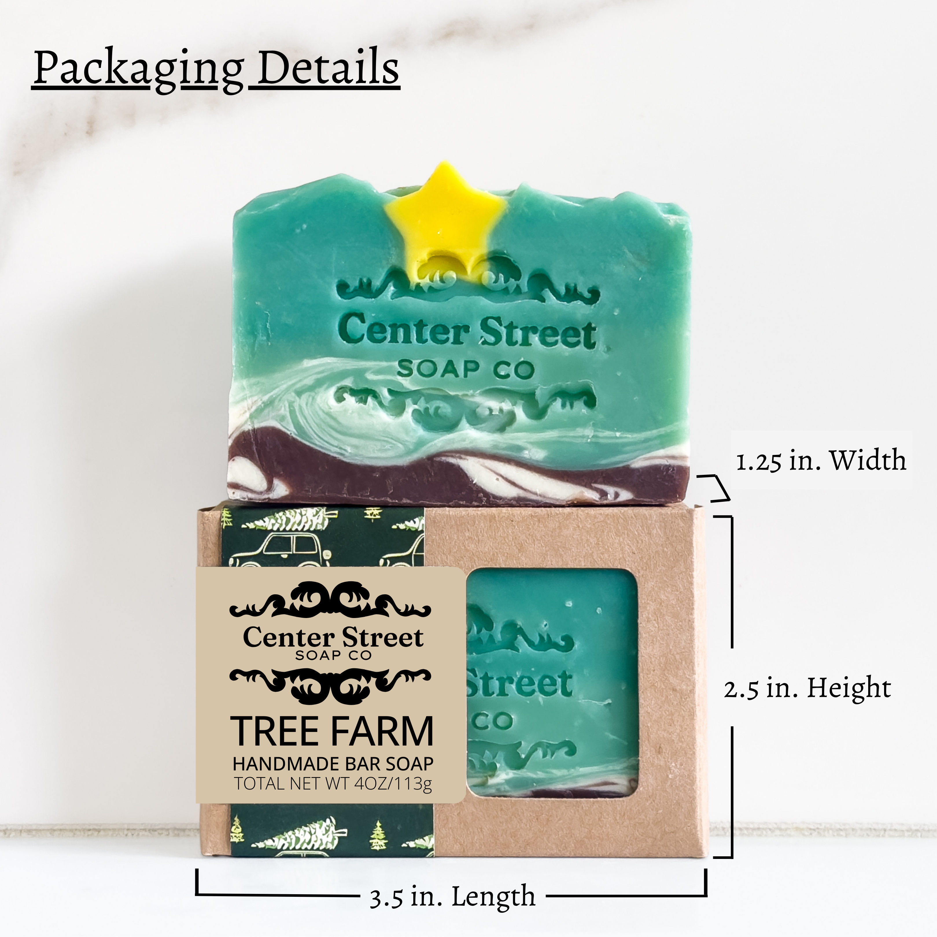 Center Street Soap Co - Wholesale Bar Soap - Tree Farm Christmas Handmade Bar Soap- 4oz2