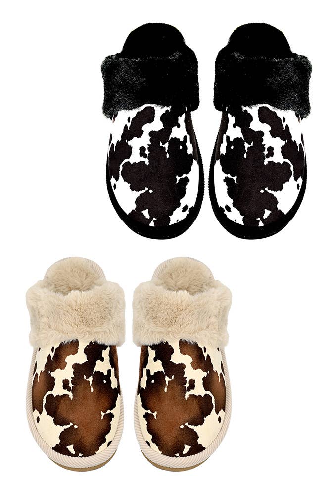 Hana – wholesale Slippers – Women's – C.C Cow Faux Fur Cuff Winter Slippers2
