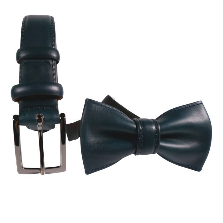 Cinturón coordinado con pajarita azul abissi Barroso para venta al por mayor de Tailorbelt