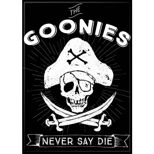 Goonies Never Say Die Blk Magnet 2.5" x 3.5" for wholesale by Ata-Boy
