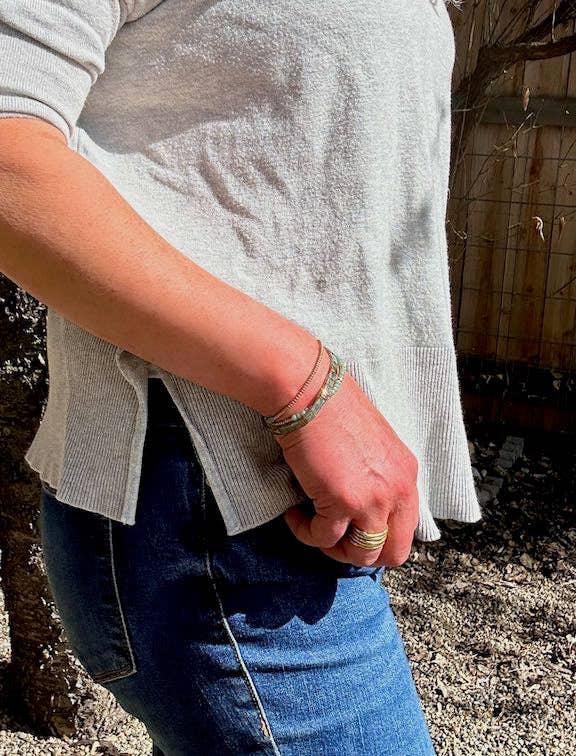 Lady Bird Market - Wholesale Jewelry Set - Tila Set Hazy Greens & Gold Stretchy Tila Bead Bracelet2