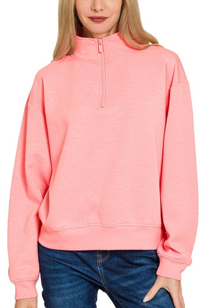 Vanilla Monkey - Wholesale Sweatshirt - Women's - Scuba Half Zip Pullover Sweatshirts5