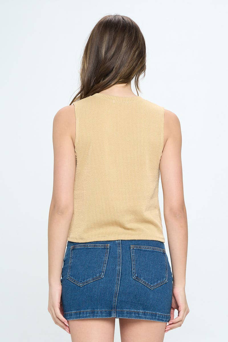 Tres Bien, Inc - Vente Haut en maille – femme - HAUT CÔTELÉ S/L19