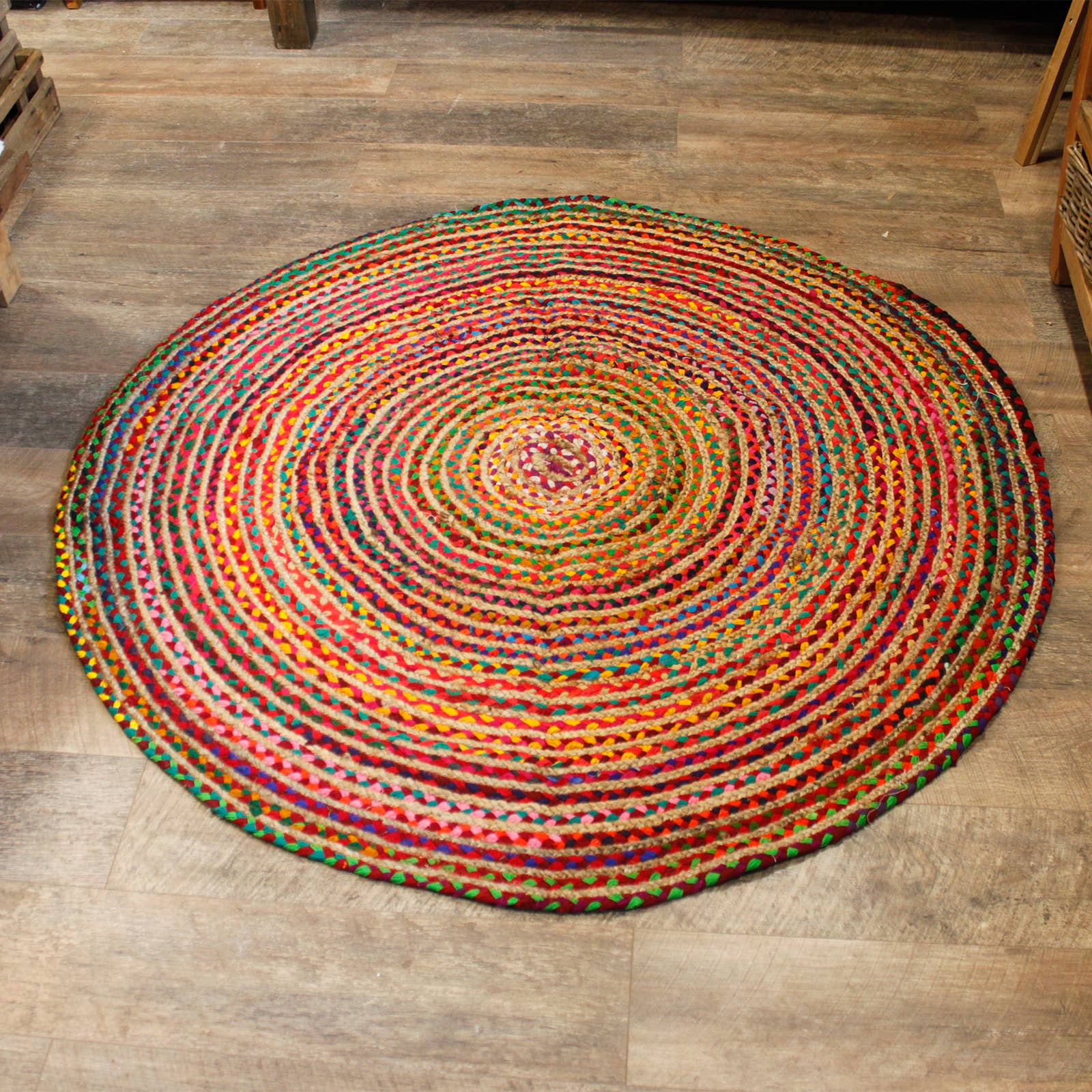 Ancient Wisdom - Vente Tapis - Tapis rond en jute et coton recyclé - 150 cm1