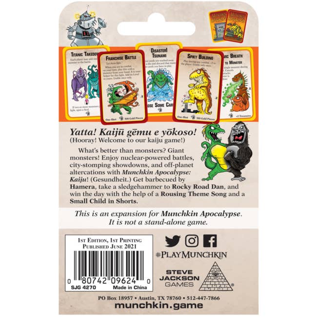 Steve Jackson Games - Wholesale Card Game - Munchkin Apocalypse: Kaiju2