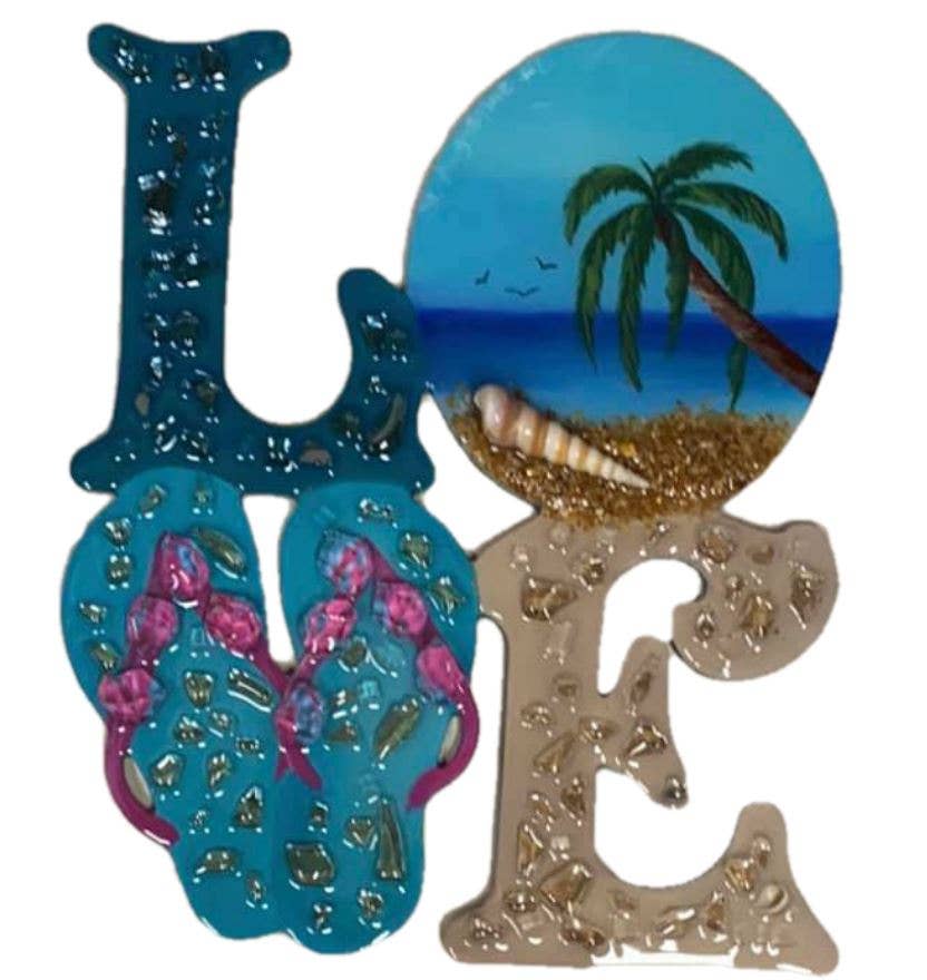 Diverse Woodworking - Wholesale Cutouts - Love With Flip Flops Unfinished Wood Cutout Style 201