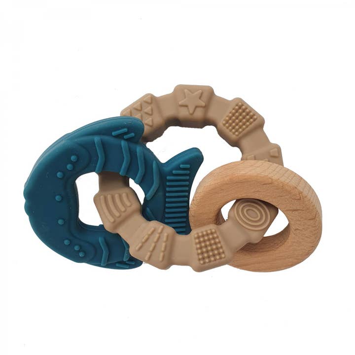 Baby Silicone Teether Toy Fish Ocean Blue for wholesale by Summerville organic