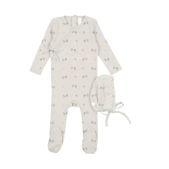 Wrap Footie W/ Round Bonnet Blossom for wholesale by Milk Denmark