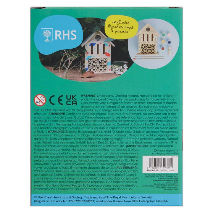 West Design Products – wholesale Painting/drawing – RHS Paint Your Own Set, White Single Craft Kit Set Bug Hotel1