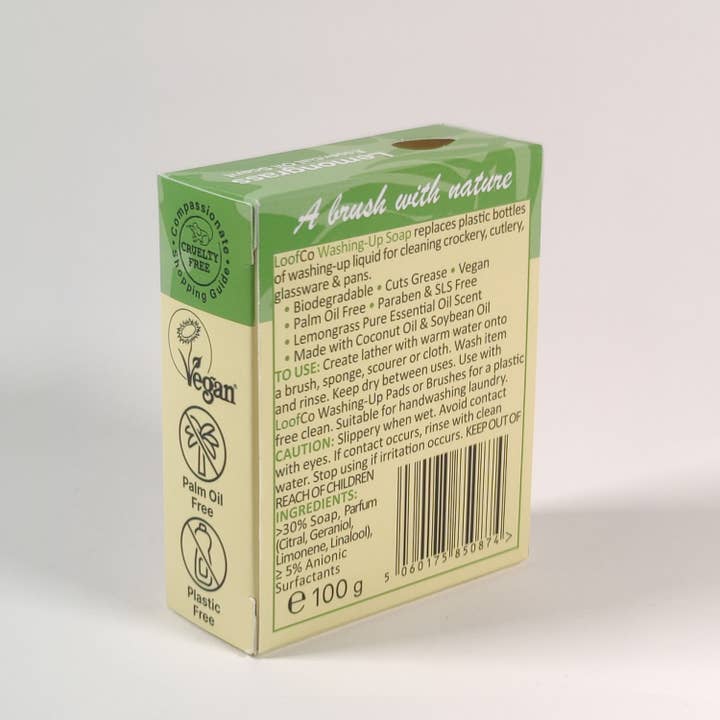 LoofCo - Loofahs & Coconut Brushes – wholesale Dish soap – Dish Washing-Up Soap Bar | Palm Oil Free | Lemongrass