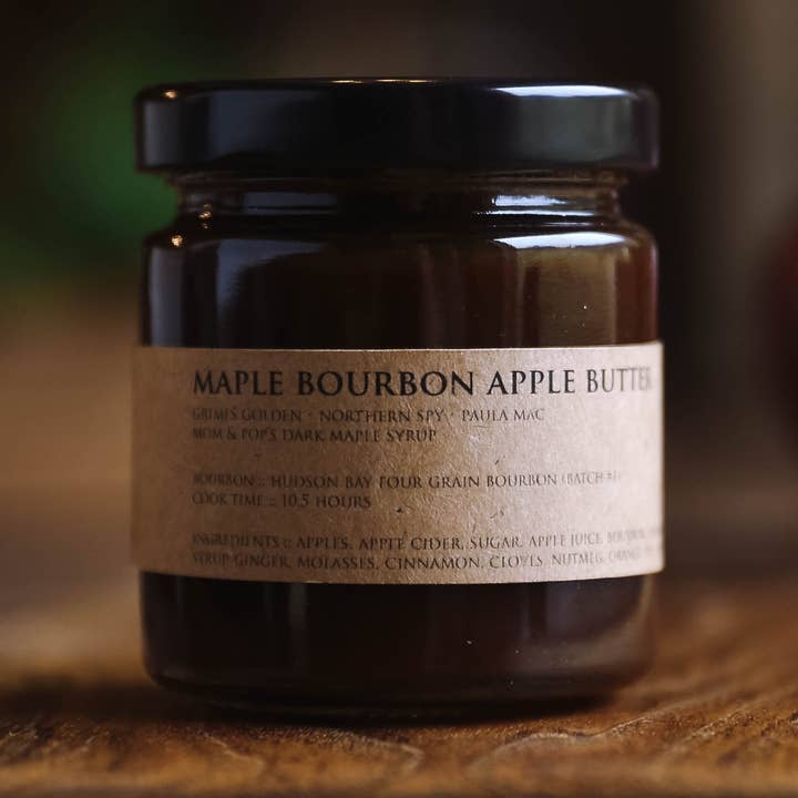 Maple Bourbon Apple Butter for wholesale by Frog Hollow Farmstead