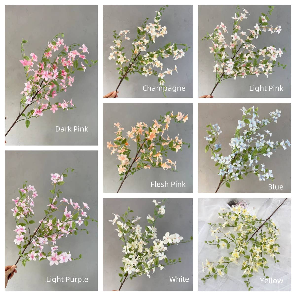 ACNITE(We cover U.S. import duties) - Vente Fleurs artificielles - Arrangement floral d'intérieur en jasmin en soie à l'aspect réaliste3