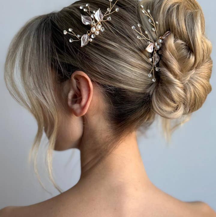 SallyJaneBridal – Engroshandel Hårnål – Hera hårnåle i guld - brudehårpynt - sæt med 20