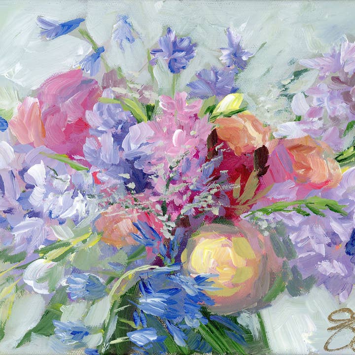 Nr. 393 Multifarvet blomsterkunsttryk på papir for engroshandel hos Elizabeth Alice Studio