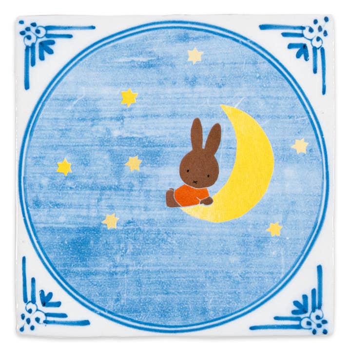 Miffy on the moon, variation 2 | StoryTiles art on tile for wholesale by StoryTiles