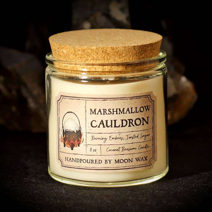 Bougie Chaudron Guimauve | 8 oz Cire de Coco et Cire d'Abeille Non-Toxique pour la vente par Moon Wax