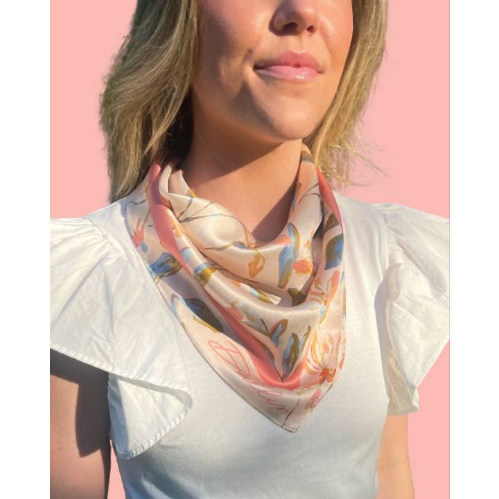 Dallis Foshee Art & Design, LLC - Wholesale Scarf - Women's - Blush Botanical Scarf4