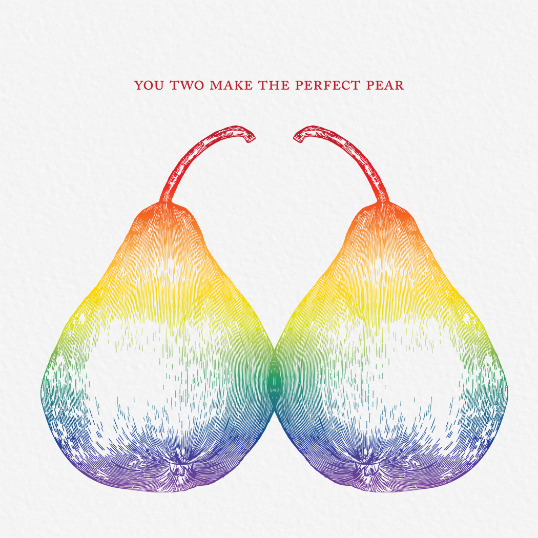 Ampersand M Studio - Wholesale Wedding Card - You Two Make the Perfect Pear Wedding Greeting Card1