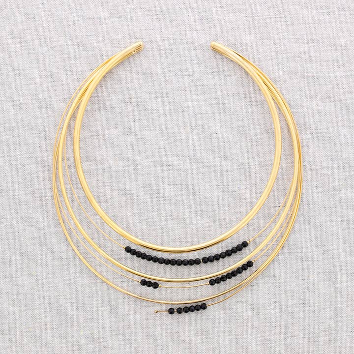 Sonata - Vente Collier ras-de-cou - Collier en acier, plusieurs rangées, cristaux à facettes5