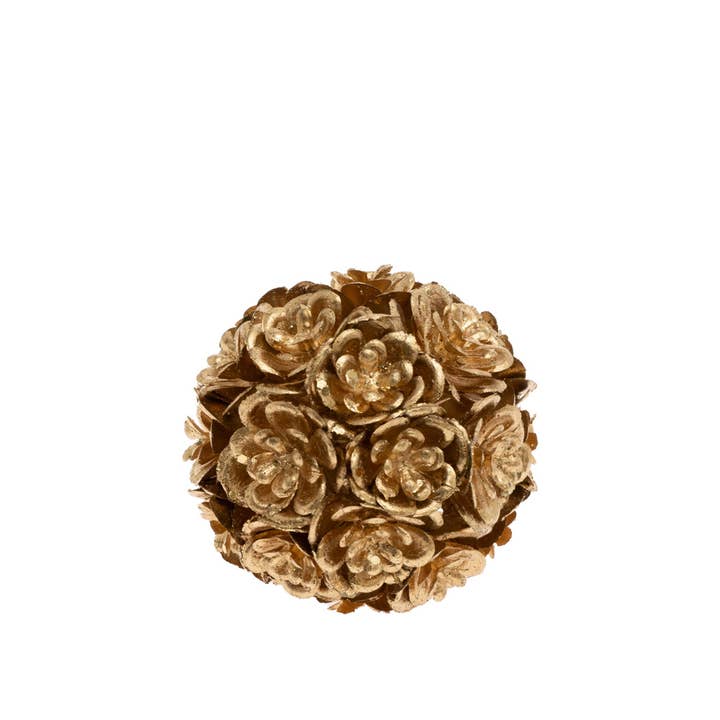 Boston International - Wholesale Christmas Decoration - 2.25" Dia Gold Kissing Ball Fall / Christmas