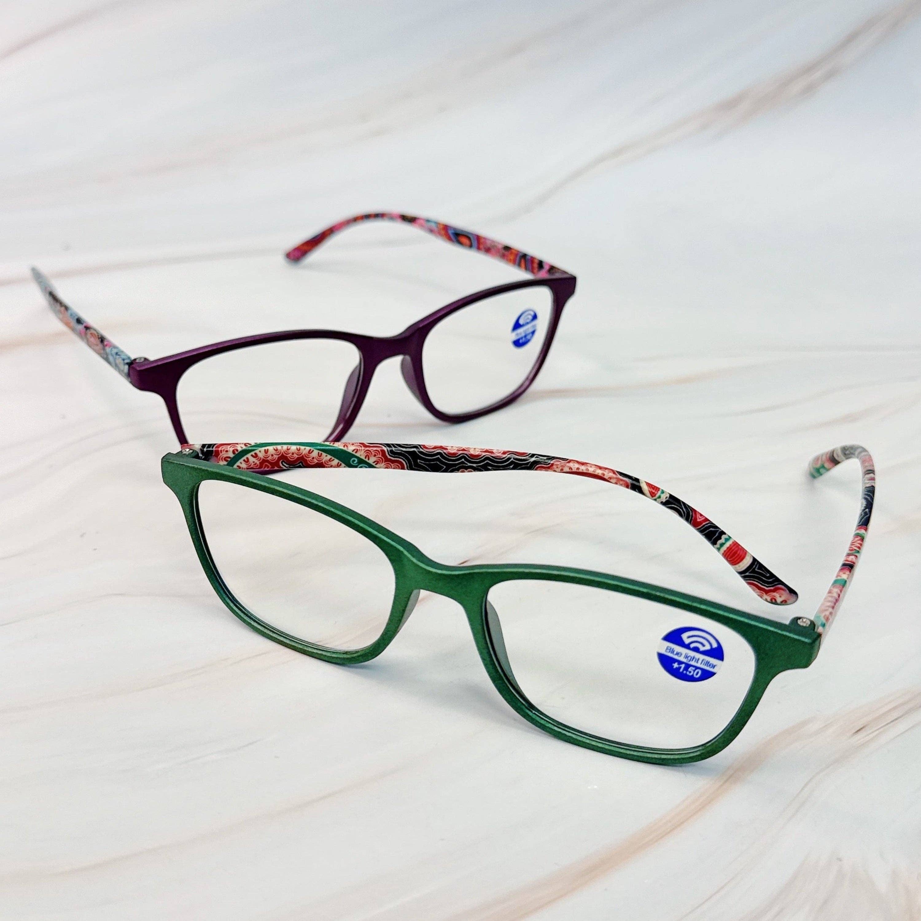 Ellison+Young - Wholesale Eyeglasses - Women's - Paisley In Color Blue Light Reading Glasses5