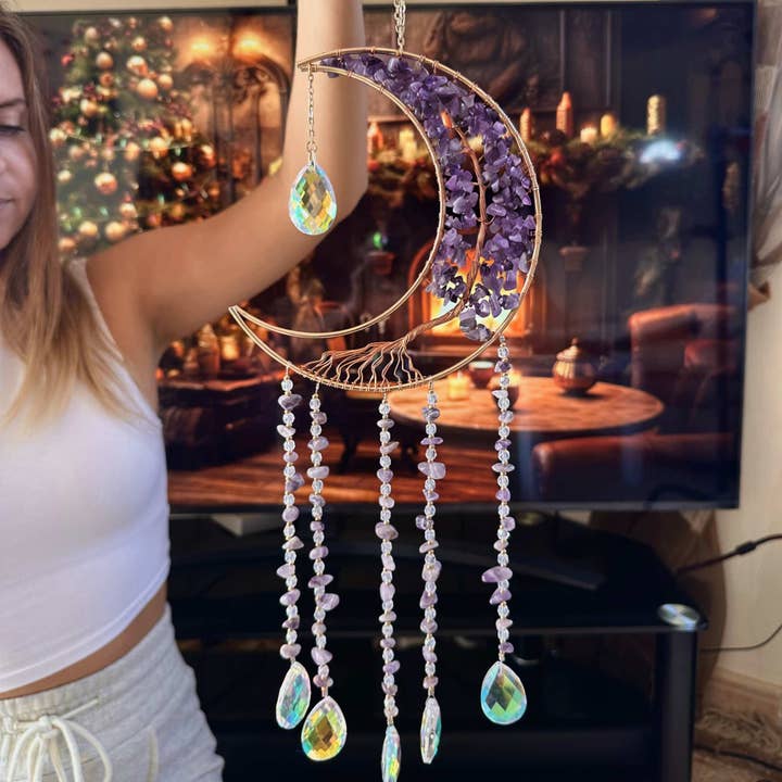LilAryenne | Jewelry & Suncatchers (Import Fees Covered) - Wholesale Suncatcher - Moon Crystal Suncatcher - Rose Quartz, Red Agate, Amethyst3
