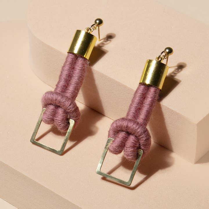 Buckle knot earrings for wholesale by Knottinger