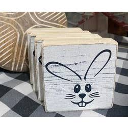 Dudley's Cottage & Gifts – wholesale Sign – BUNNY SHELF SITTER 4PK $2.00 EACH 3.25" X 3.25" X 1"