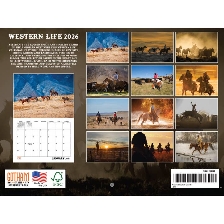 Flera färger Västerländsk kalender 2026 för cowboyfans för wholesale på Faire1