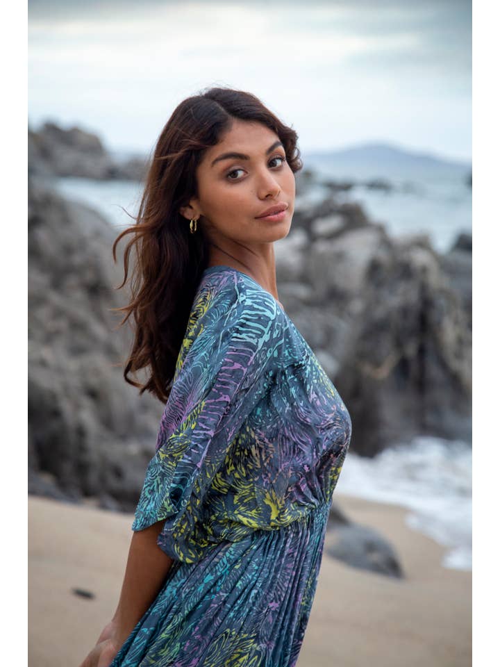 Bali Prema – wholesale Klänning - Dam – Sommar Maxi Klänning, Strandöverdrag Amy Kimono i Bahamas Grey Ra4