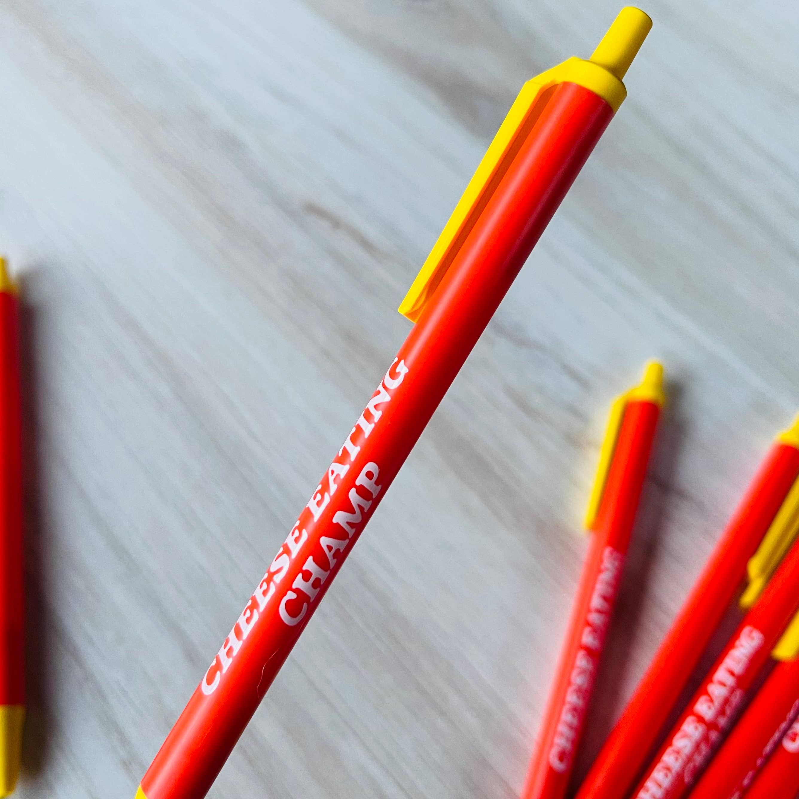 The Silver Spider - Wholesale Pen - Cheese Eating Champ Bic Clic Stic Pen foodie0