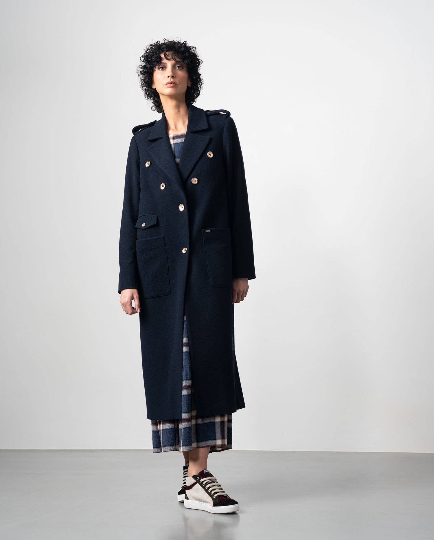 navy blue Mouflon Coat Military Style for wholesale on Faire4