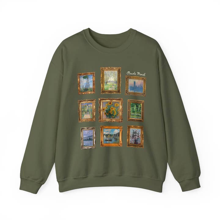 Opal and June - Wholesale Graphic Sweatshirt - Women's - Claude Monet Sweatshirt: Framed Famous Paintings Art History4