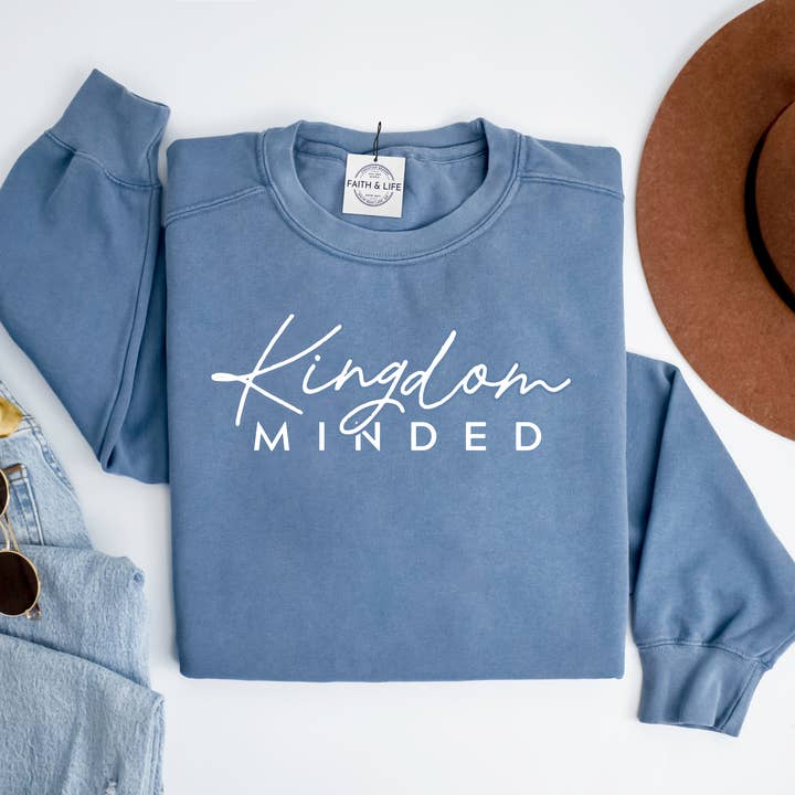 Kingdom Minded- Comfy Light Crewneck Sweatshirt for wholesale by Faith & Life Christian Brands