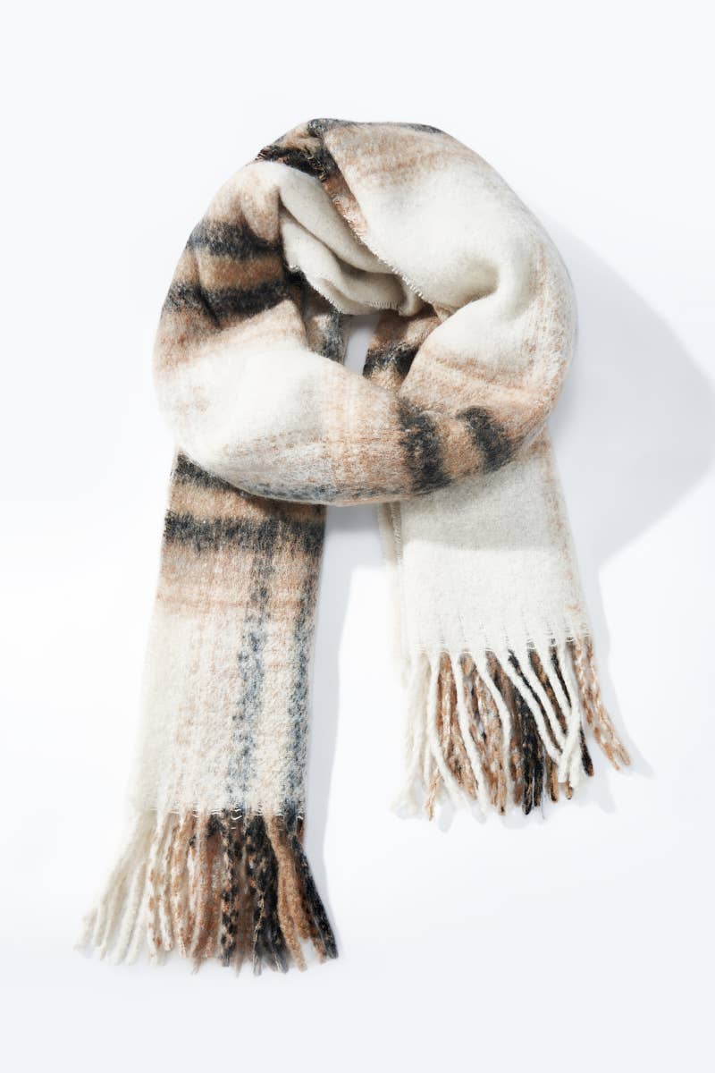 BYREN | ÉLINE L'ATELIER – wholesale Halsduk - Dam – Rutig ullhalsduk FL211DF0