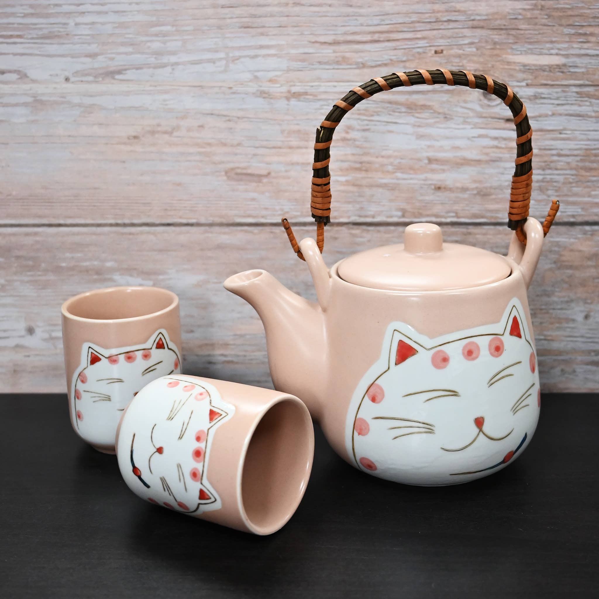 Fuji Merchandise Corporation - Wholesale Tea Set - TEA SET – PINK LUCKY CAT FACES5