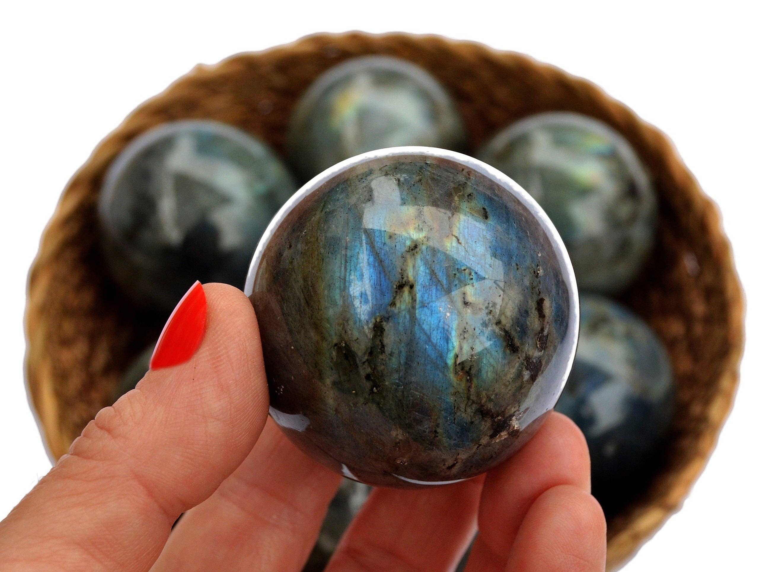 Kaia & Crystals - Wholesale Spiritual Stone/Crystal - Labradorite Sphere Stone (45mm - 60mm)0